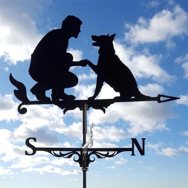 Trädgårds vindflöjelhund