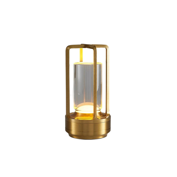 Trådlampa LED Tre ljusfärger och justerbar ljusstyrka 17,5 x 9 cm USB C uppladdningsbart batteri 1200 mAh För camping och inomhusbruk guld
