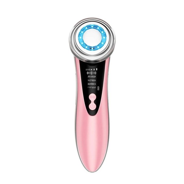 Trådlös ansiktsmassageapparat 17x5x5,1 cm Ultralätt fotonterapi för hudföryngring Hudvård för kvinnor och män ABS-material rosa