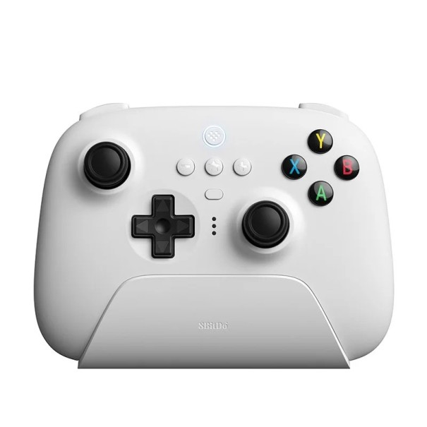Trådlös Game Controller Hall Effect Joystick Gamepad med Bluetooth för Steam, PC, IOS, Android, 480 mAh, 14,7 x 10,4 cm vit