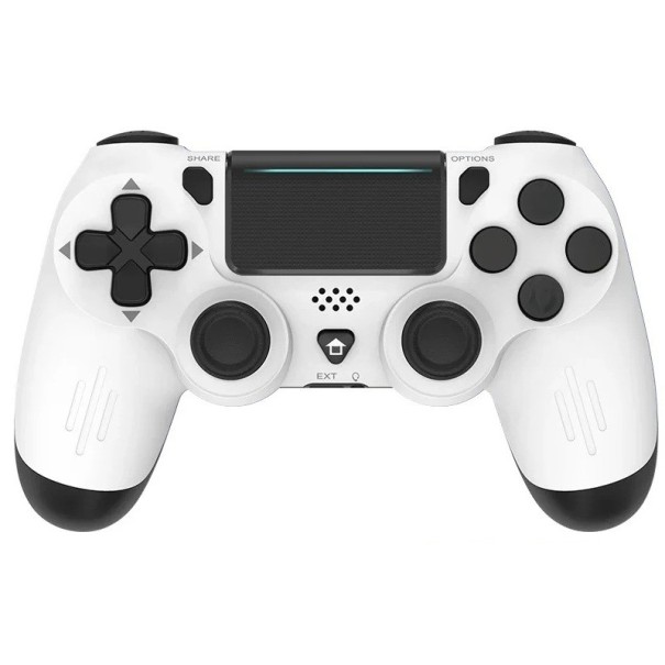 Trådlös handkontroll för PS4/PC/iOS/Android Svart eller vit Bluetooth-gamepad med vibration, gyroskop, ljuduttag och RGB-ljus vit