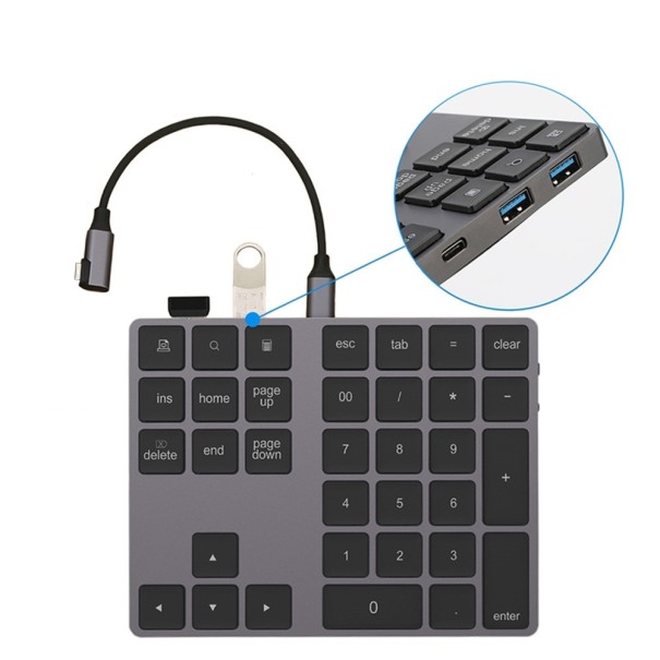 Trådlös numerisk knappsats USB HUB