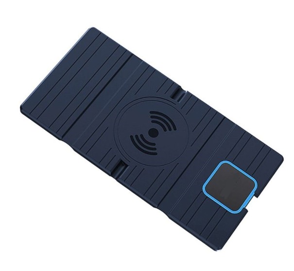 Trådløs oplader med anti-slip pad mørkeblå