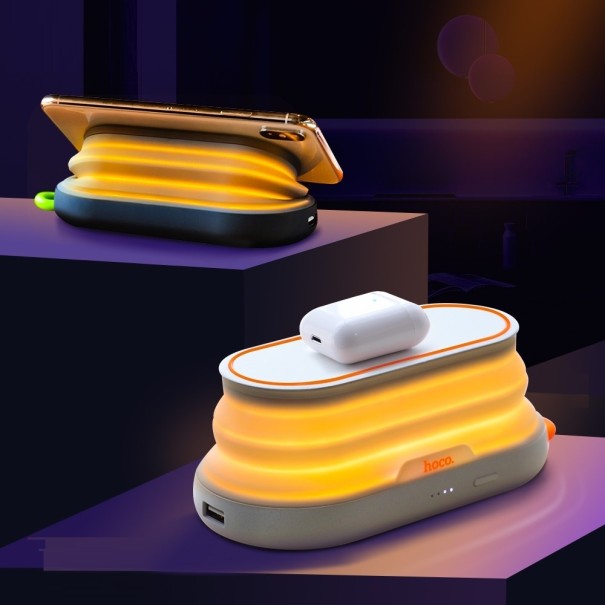 Trådlös powerbank med nattlampa 5000 mAh