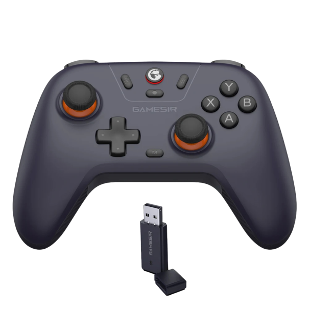 Trådløs spilcontroller Hall-effekt joystick gamepad med Bluetooth til Switch, Android, IOS, PC, Steam, 600 mAh, 15,5 x 10,4 x 6,1 cm sort