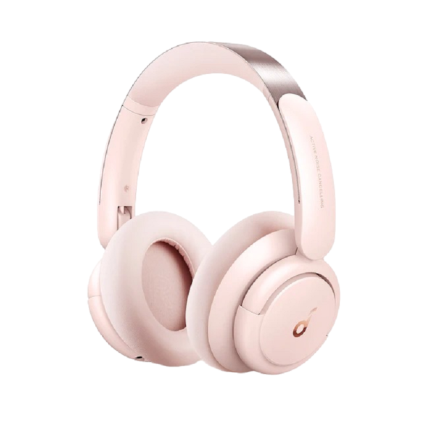Trådløse Bluetooth-hovedtelefoner med mikrofon og støjreduktion. Overhead-hovedtelefoner. Hurtig parring. rosa