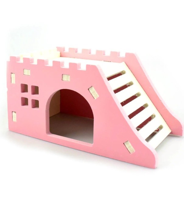 Træhus til gnavere C769 rosa
