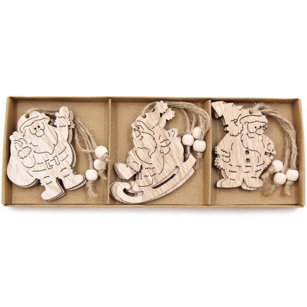 Træjulepynt 12 stk. C591 11