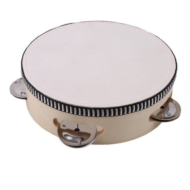 Trætamburin beige