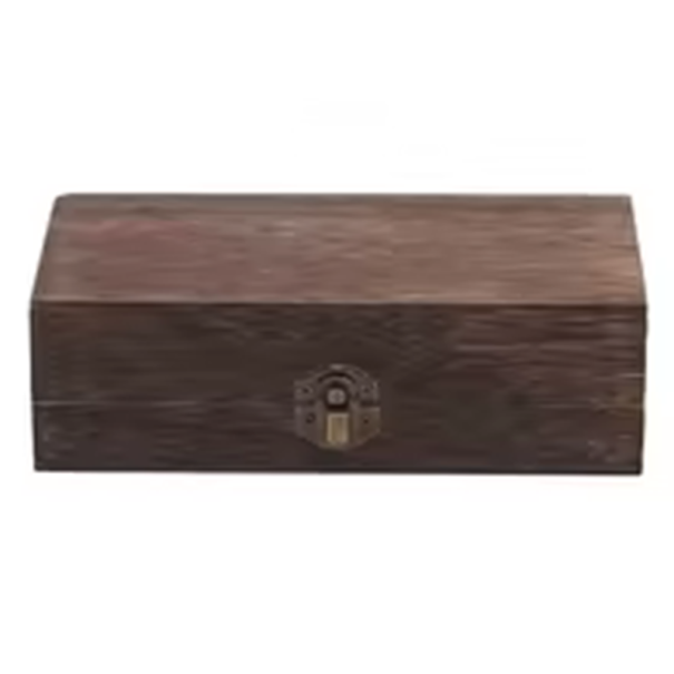 Träförvaringslåda med lock 20 x 10 x 6 cm naturligt material box för småsaker smycken organisatör för hemmet mörkbrun