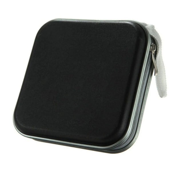 Tragbare Aufbewahrungsbox für 40 CDs und DVDs mit Reißverschluss, quadratischer Disc-Organizer, Disc-Halter, CD-Aufbewahrung für Zuhause schwarz