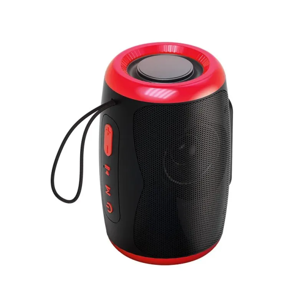 Tragbarer Bluetooth 5.3-Lautsprecher, wasserdicht, HiFi-Stereo-Sound, FM-Radio, USB, AUX, SD-Karte, kabelloser Lademodus für den Außenbereich, Android, 800 mAh rot