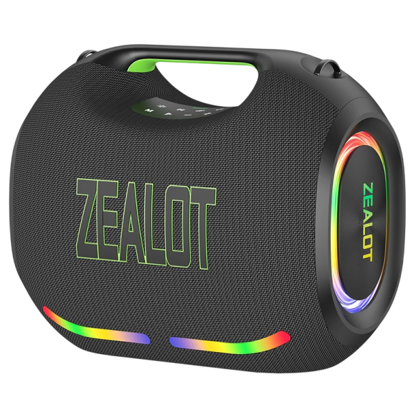 Tragbarer Bluetooth Lautsprecher Zealot ZE21 Wasserdichter TWS Subwoofer mit RGB-Beleuchtung 250 W Leistung 48000 mAh 26,2 x 42,4 x 36,3 cm Schwarz