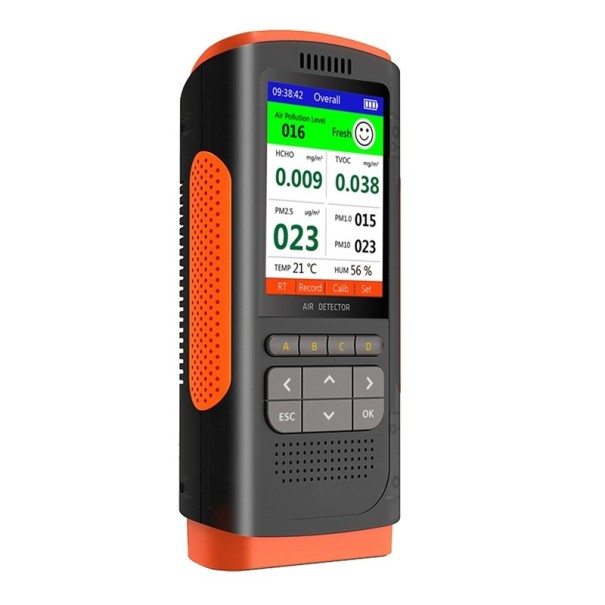 Tragbarer Luftqualitätsmonitor mit Display, Formaldehyddetektor, PM2.5- und CO2-Verschmutzungsanalysator, Raumluft-Familiendekoration 1