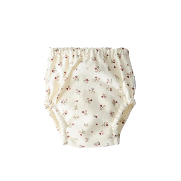 Trainingshosen aus Baumwolle, 11–15 kg, Blumenmuster, waschbare Babywindeln, wasserdichte Unterwäsche für Mädchen, wiederverwendbar 1