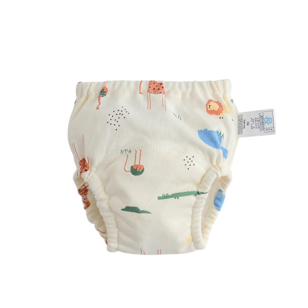 Trainingshosen aus Baumwolle, 11–15 kg, Zoo-Muster, waschbare Stoffwindeln, wasserdichte Unterwäsche für Kinder, wiederverwendbar 1