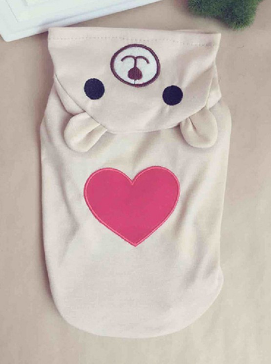 Traje con forma de corazón para gatos y perros. blanco S