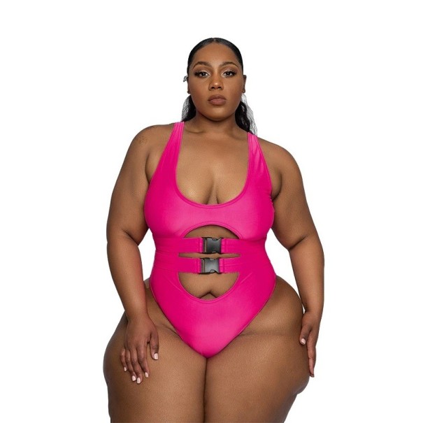 Traje de baño de mujer P1010 rosa oscuro 3XL