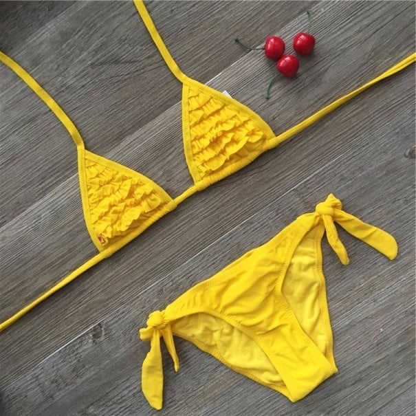 Traje de baño elegante para niñas J2747 amarillo 6