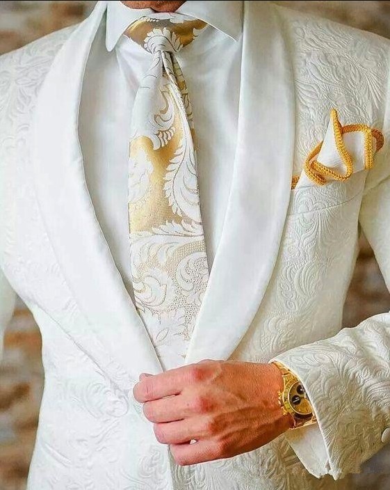 Traje de boda elegante J2902 blanco XS
