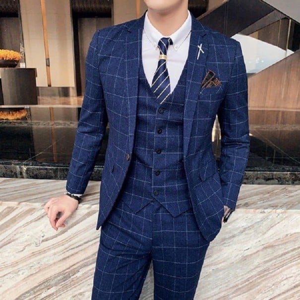 Traje de hombre F348 azul oscuro M 2