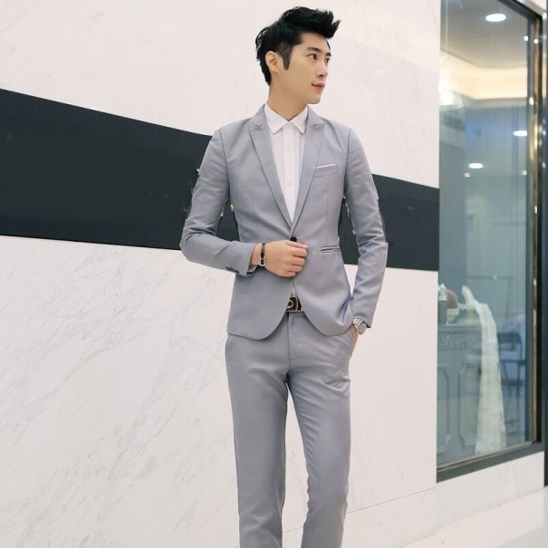 Traje de hombre F374 gris L