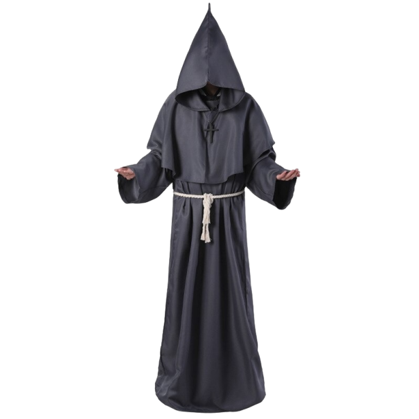 Traje de monje medieval gris M Traje de monje medieval gris M