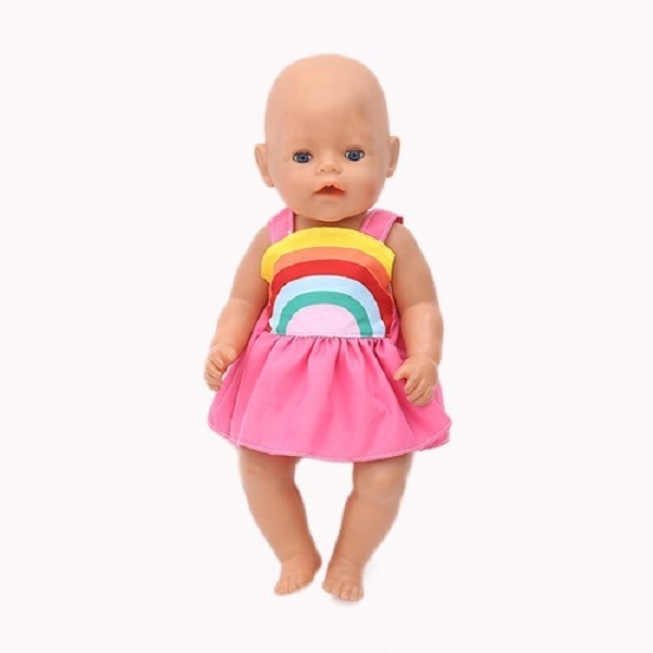 Traje de muñeca arcoiris rosa oscuro