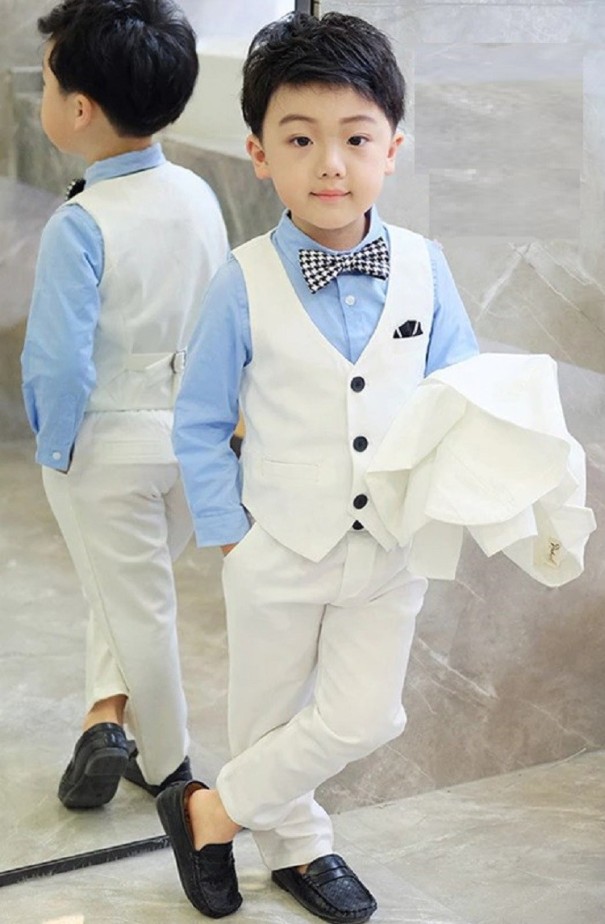 Traje de niño B1302 blanco 3
