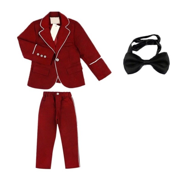 Traje de niño B1348 rojo oscuro 4