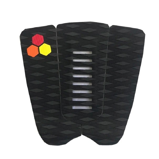 Traktionspad für Surfbrett 3er Set mit 2,5 cm Erhöhung 32 x 30 cm aus EVA-Schaum rutschfest für Surf und Paddleboard schwarz