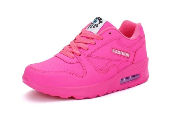Trampki damskie z nadrukiem oczu J830 ciemny róż 40