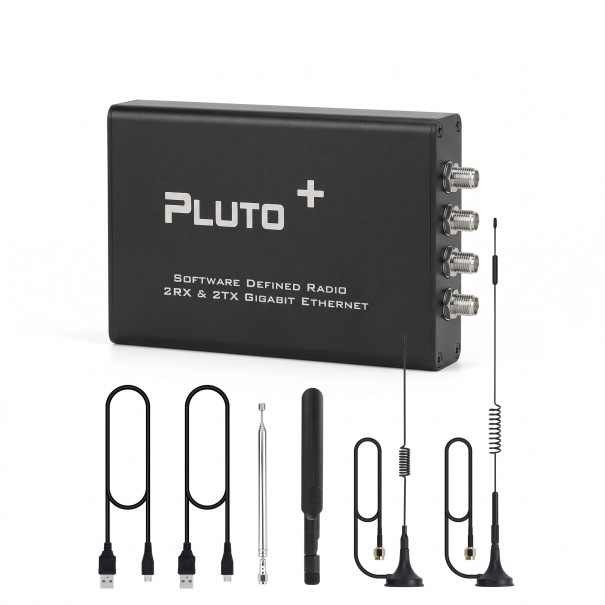 Transceiver SDR 70 MHz fino a 6 GHz con set di 4 antenne per ricezione e trasmissione con 2 canali RX e 2 canali TX e Ethernet gigabit in colore nero 1