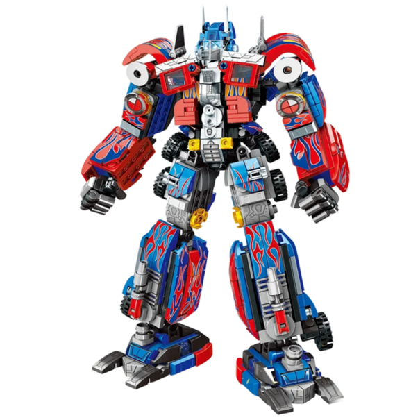Transformačná stavebnica robota a auto 2v1 478 ks 15 x 25 cm Technická stavebnica pre deti Model Transformer skladacia hračka 2 v 1 červená