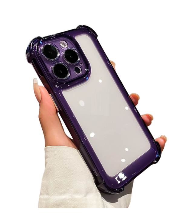 Transparante achterkant voor iPhone 15 Plus paars
