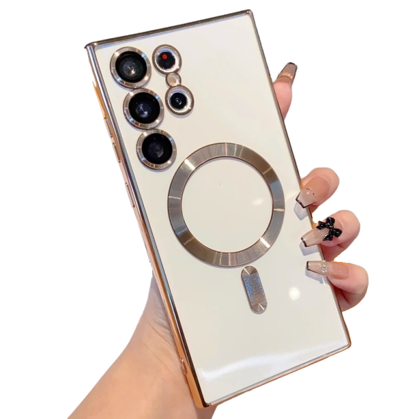 Transparante beschermhoes met MagSafe-ondersteuning voor Samsung Galaxy S23 Plus goud