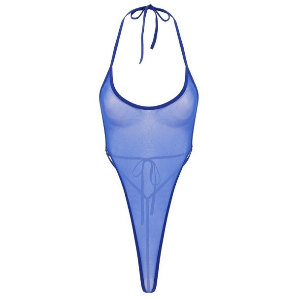 Transparante body voor dames P1109 blauw