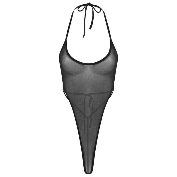 Transparante body voor dames P1109 zwart