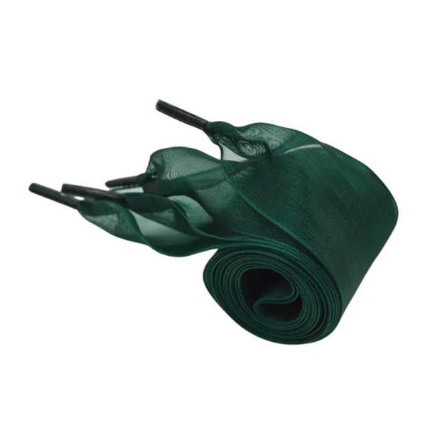 Transparante Chiffon Schoenveters 140 x 4 cm Platte Brede Zijden Schoenveters Elegante Stijlvolle Schoenveters voor Sneakers en Schoenen groen
