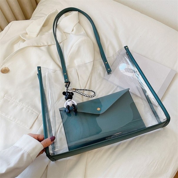 Transparante dameshandtas M1685 turquoise