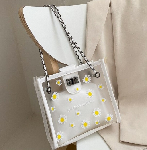 Transparante handtas voor dames wit
