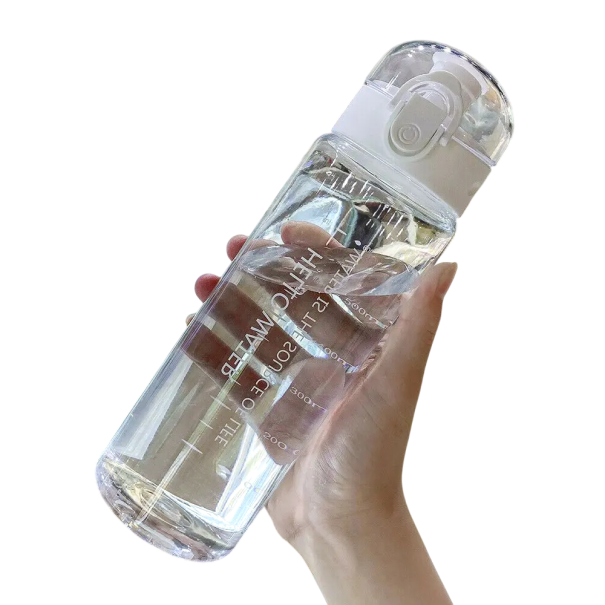 Transparante sportwaterfles 780 ml Lichtgewicht fitness drinkfles Duurzame hydratatiefles met lekvrije dop Ergonomisch ontwerp Brede hals