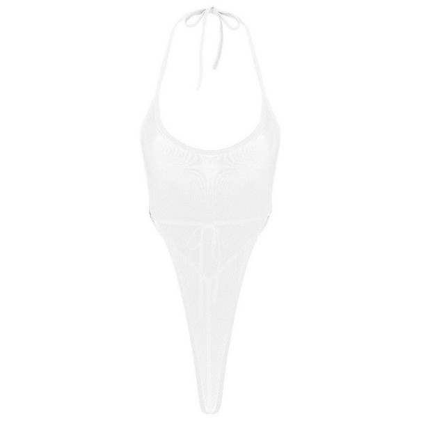 Transparent bodysuit til kvinder P1109 hvid