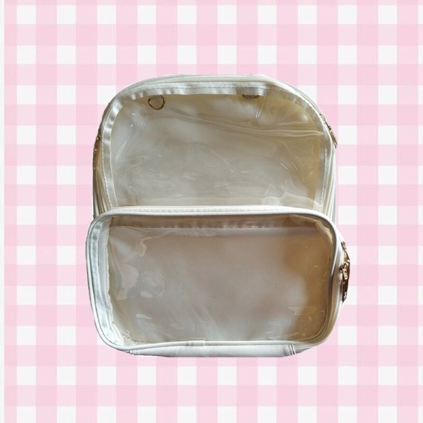 Transparent ryggsäck för kvinnor E696 vit