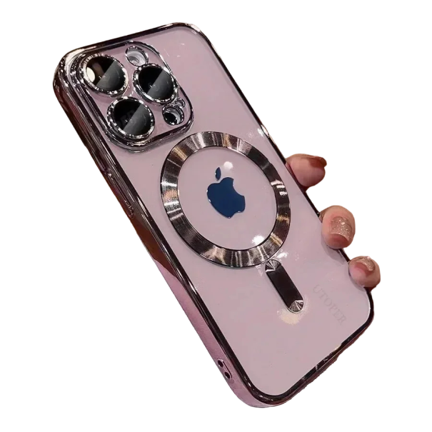 Transparent silikonecover til iPhone 16 Plus Magnetisk cover med trådløs opladning til iPhone 16 Plus Farverigt silikonecover til iPhone 16 Plus rosa