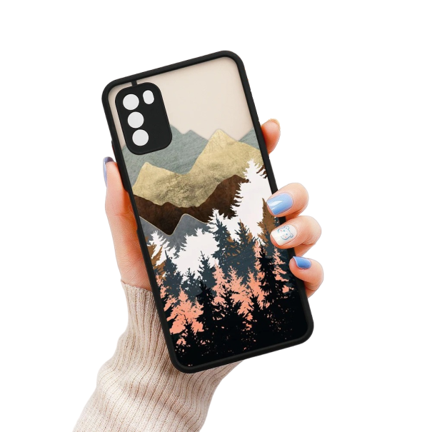 Transparent skal med bergsmotiv till Samsung A14 1
