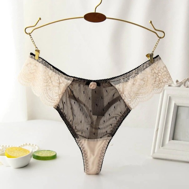 Transparent stringtrosa för kvinnor beige S