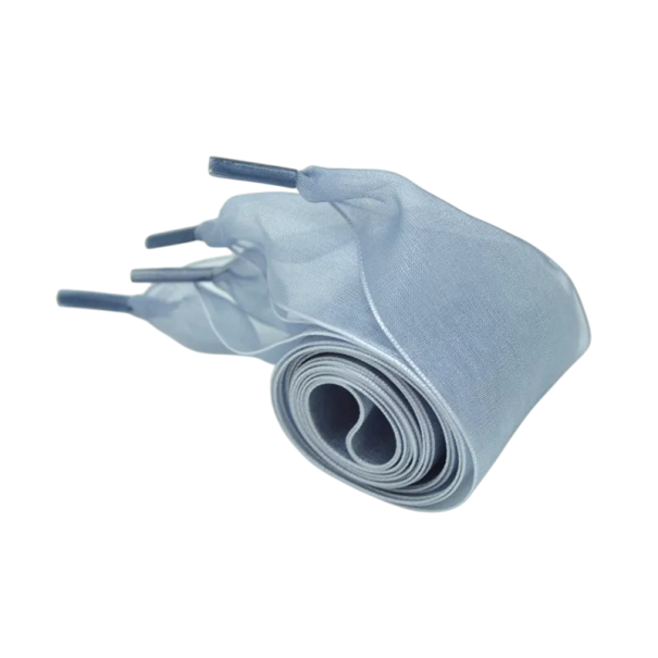 Transparente Chiffon-Schnürsenkel, 160 x 4 cm, flache breite Seidenschnürsenkel, elegante transparente Bänder für Modeschuhe und Sneaker grau