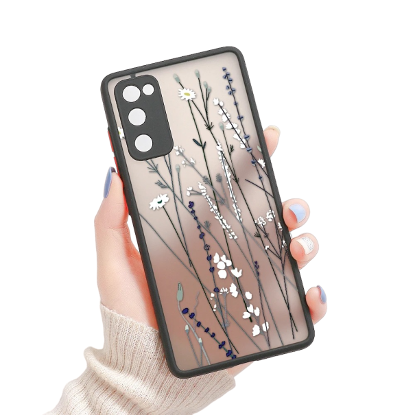 Transparente Hülle mit einem Motiv aus weißen Blumen für das Samsung A14 5G 1