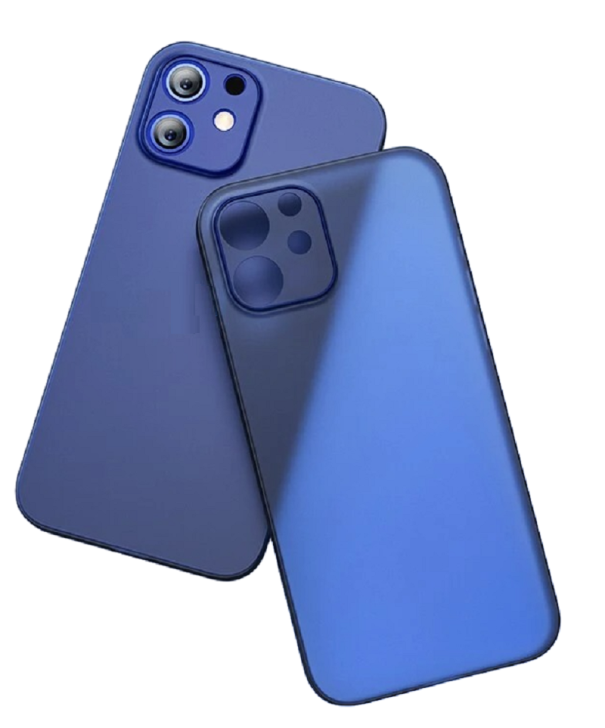 Transparente, matte Hülle für das iPhone 15 blau